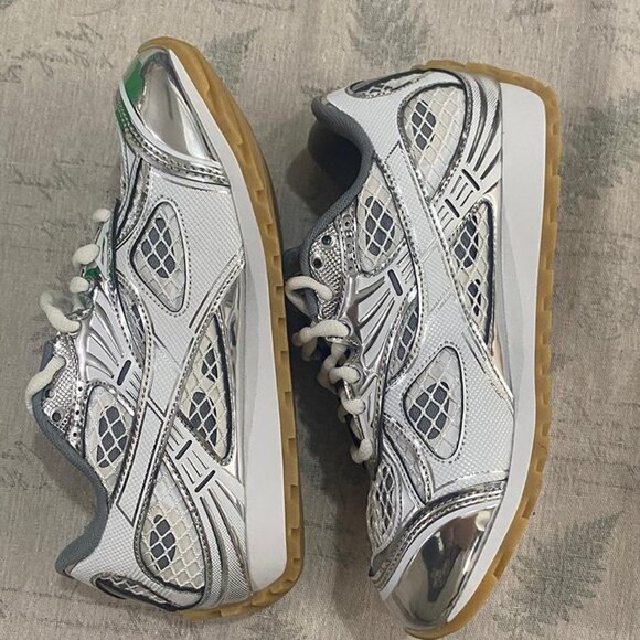 Bottega Veneta Shoes - Bottega Veneta Silver - Toned Sneakers